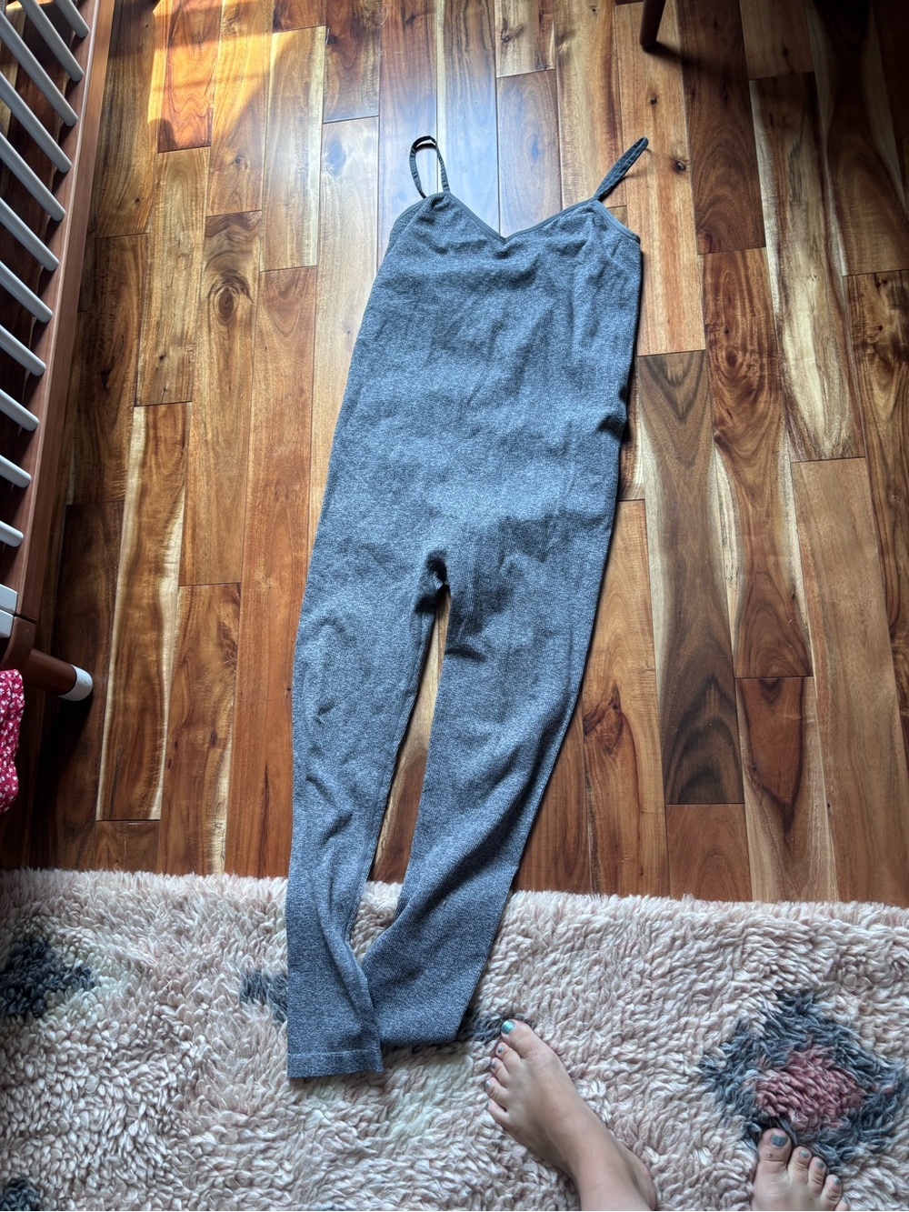 Hatch grey ribbed stretched unitard